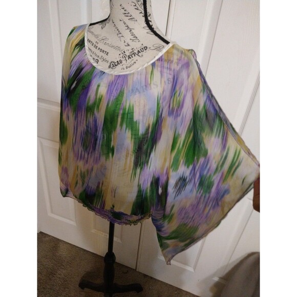 Isabel Rodriguez cold shoulder wide sleeve top Boho Sheer - Picture 5 of 9